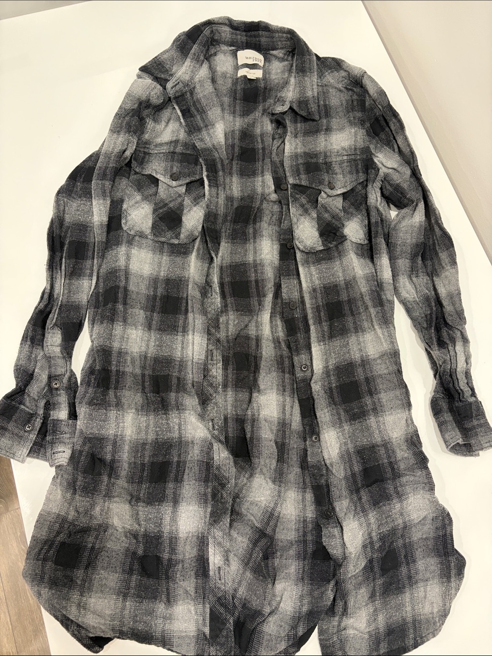 Wilfred Black & Gray Plaid Button-Down Shirt